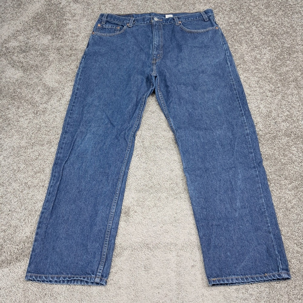 Levis 505 Regular Fit Straight Leg Jeans Mens W40 L30 Medium Wash Blue Denim
